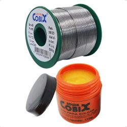 Kit Solda Estanho Rolo Fio 1.5mm 500g Verde Pote Pasta Cobix